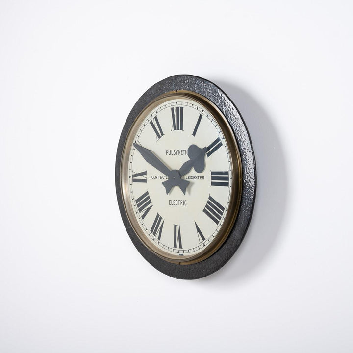 Large Reclaimed Electric Railway Wall Clock by Gent & Co Ltd Leicester