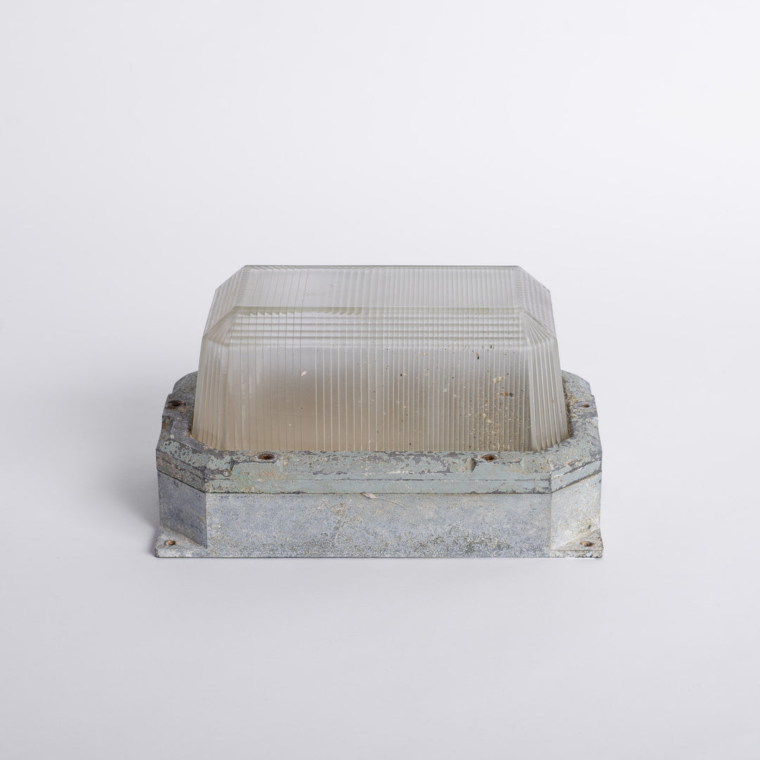 Led Bulkhead Prismatic Rectangular Large Reclaimed Prismatic Glass Bulkhead Wall Light Fittings by Holoph ...