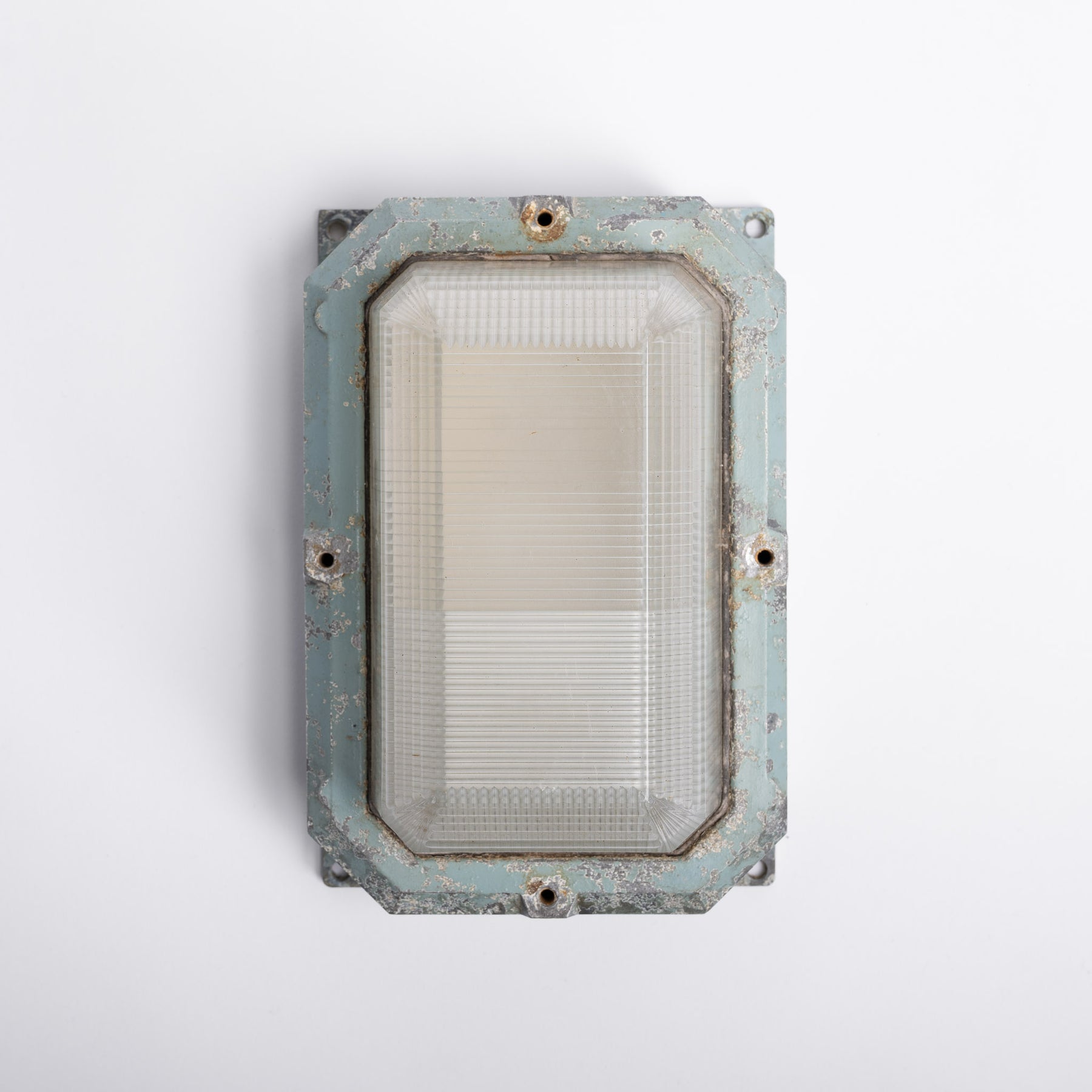 Led Bulkhead Prismatic Rectangular Large Reclaimed Prismatic Glass Bulkhead Wall Light Fittings by Holoph ...
