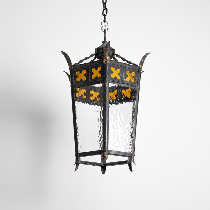 Large Reclaimed Vintage Copper Gothic Hall Lanterns - Pair