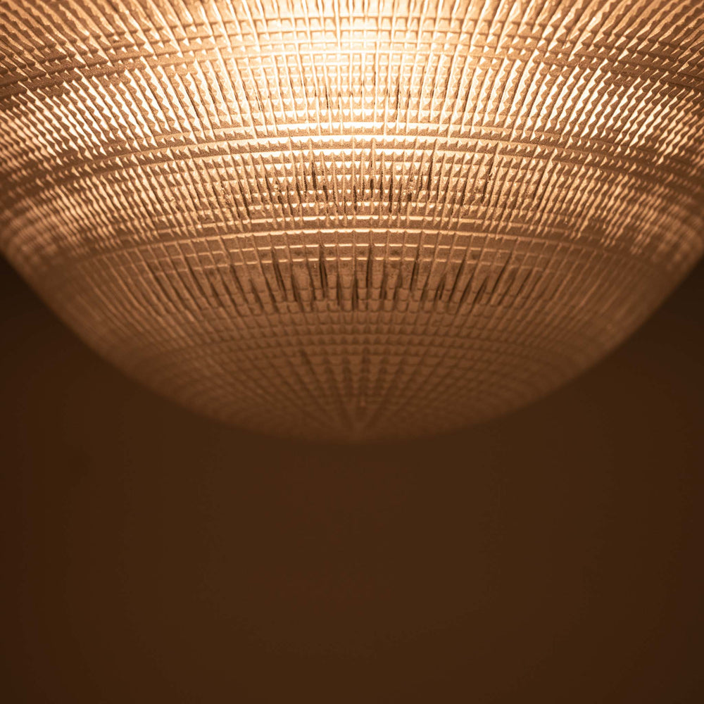 Large Vintage Holophane Ripple-Lite Prismatic Glass Pendant Lights