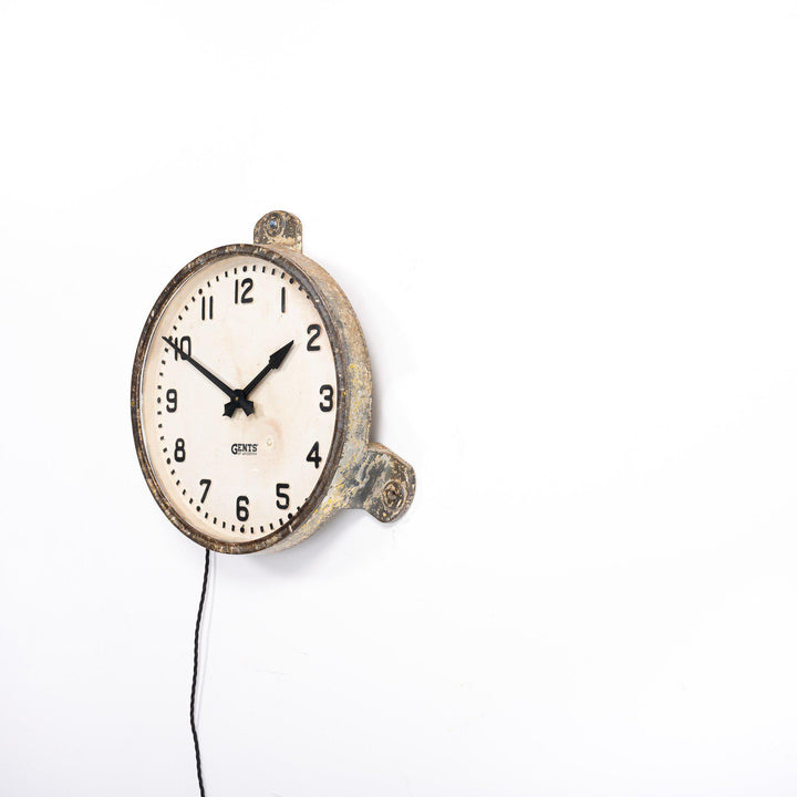 Large Vintage Industrial Cast Iron Clock by Gents of Leicester