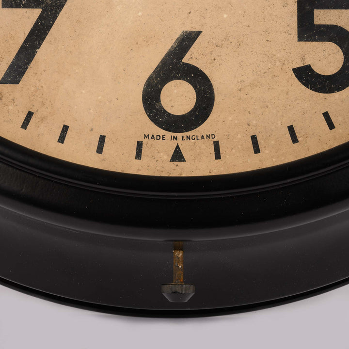 Large Vintage Smiths Sectric Black Steel Factory Wall Clock