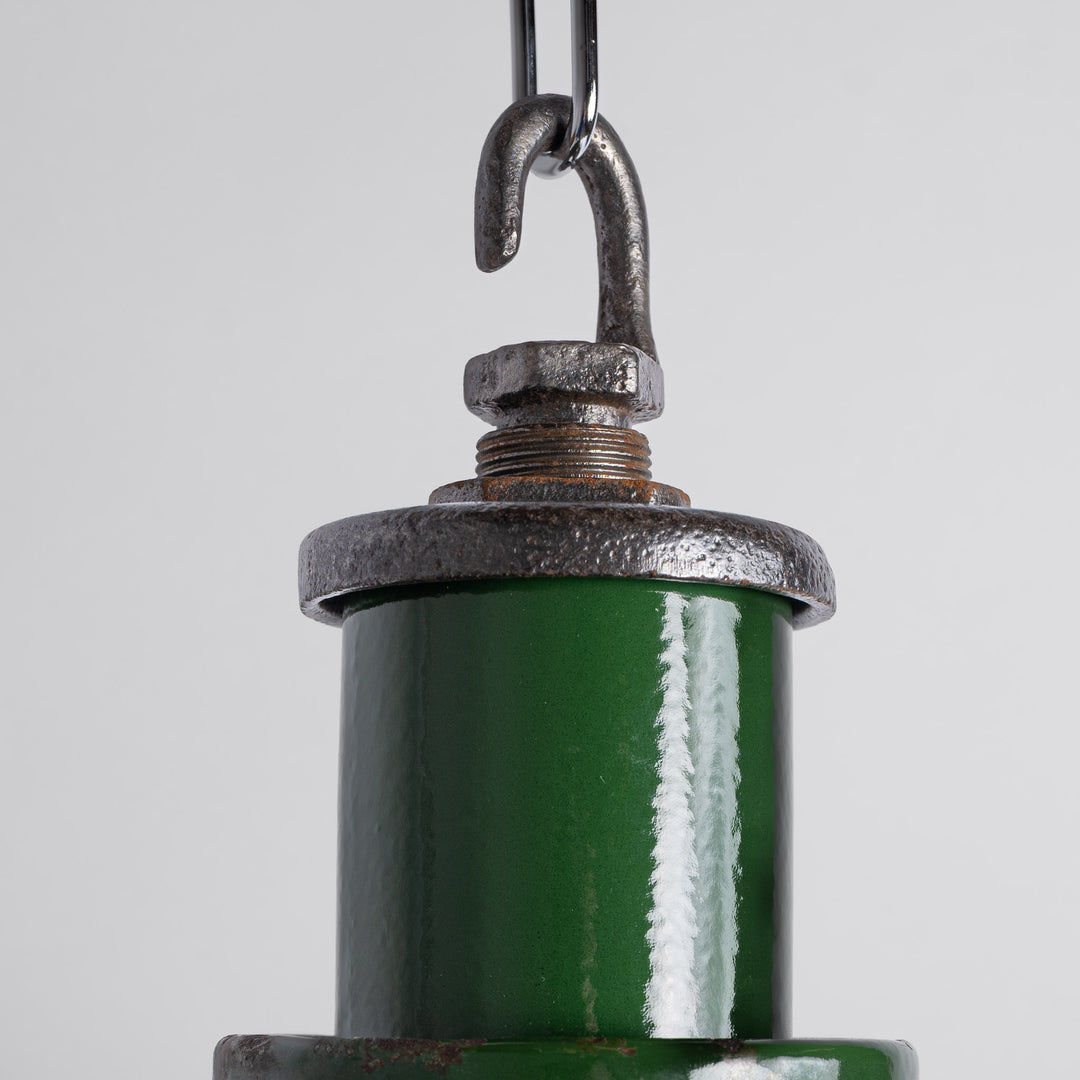 Maxlume “Overlamp” Industrial Green Enamel Pendant Lights