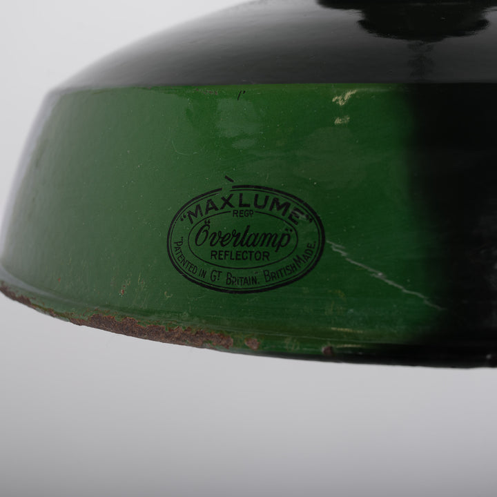 Maxlume “Overlamp” Industrial Green Enamel Pendant Lights