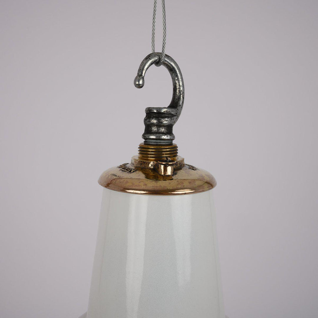 Medium White Industrial Pendants by Benjamin Electric