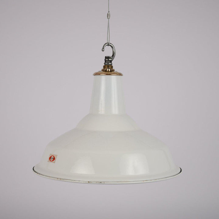 Medium White Industrial Pendants by Benjamin Electric