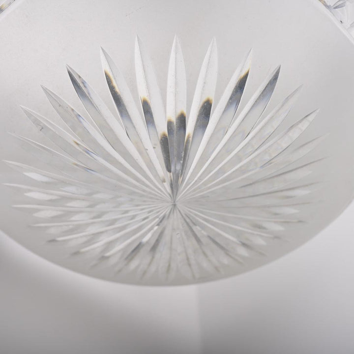 Monumental Antique Lion’s Head Plafonnier Pendant with Satin Cut Crystal Bowl