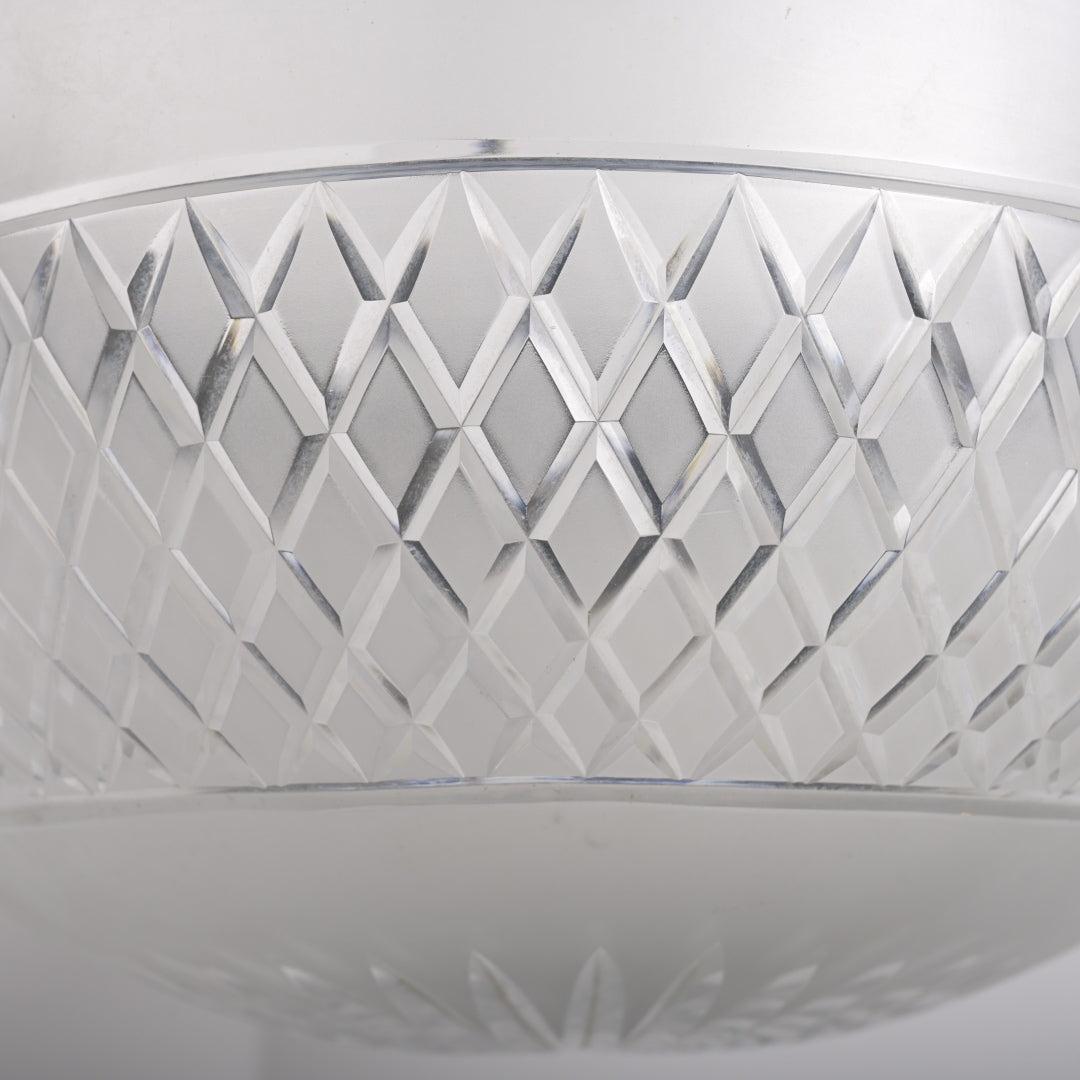 Monumental Antique Lion’s Head Plafonnier Pendant with Satin Cut Crystal Bowl