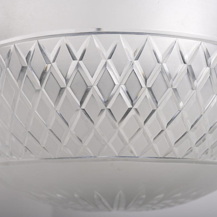 Monumental Antique Lion’s Head Plafonnier Pendant with Satin Cut Crystal Bowl