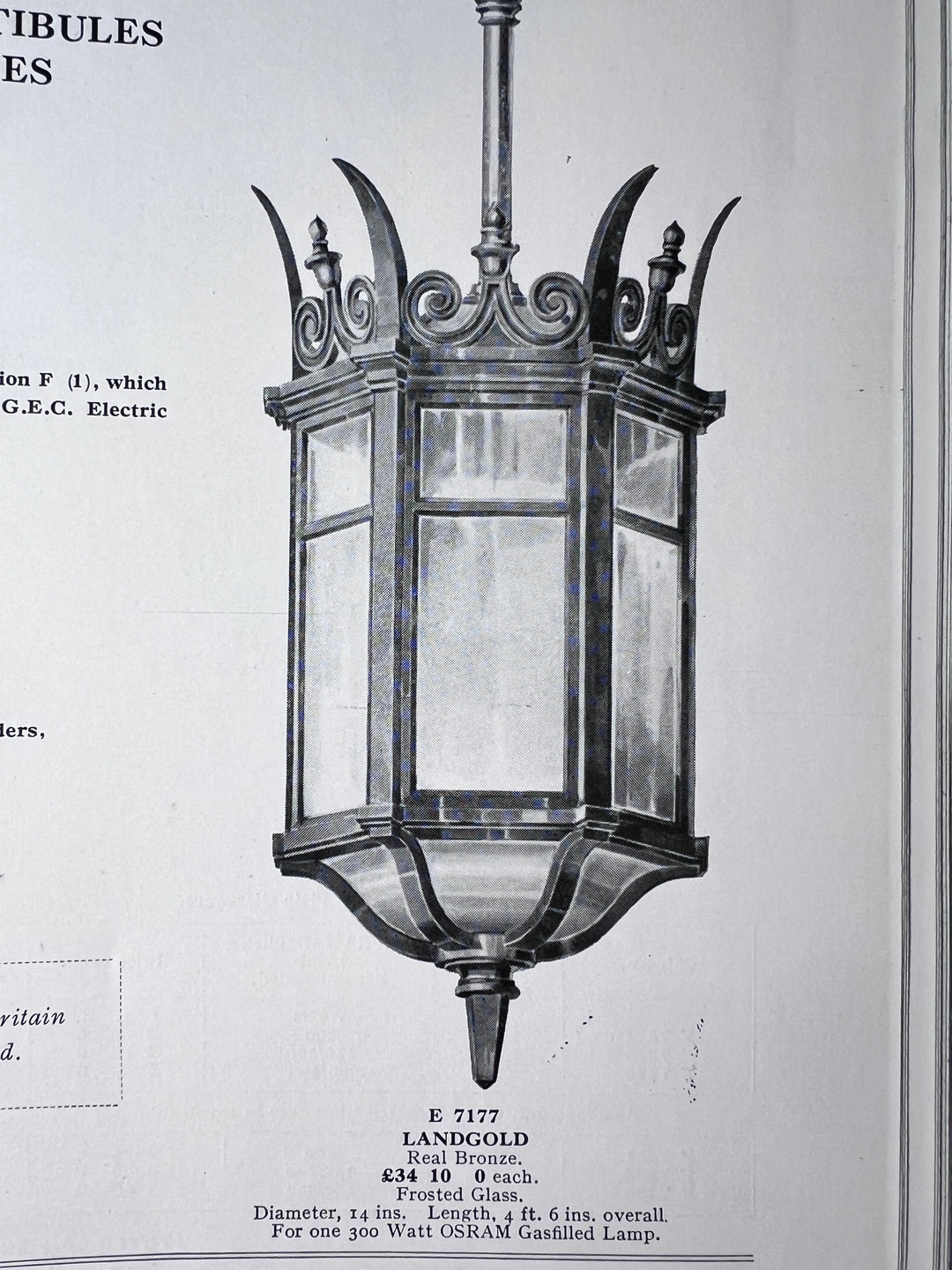 Monumental Cast Bronze Exterior Lanterns by The General Electric Company