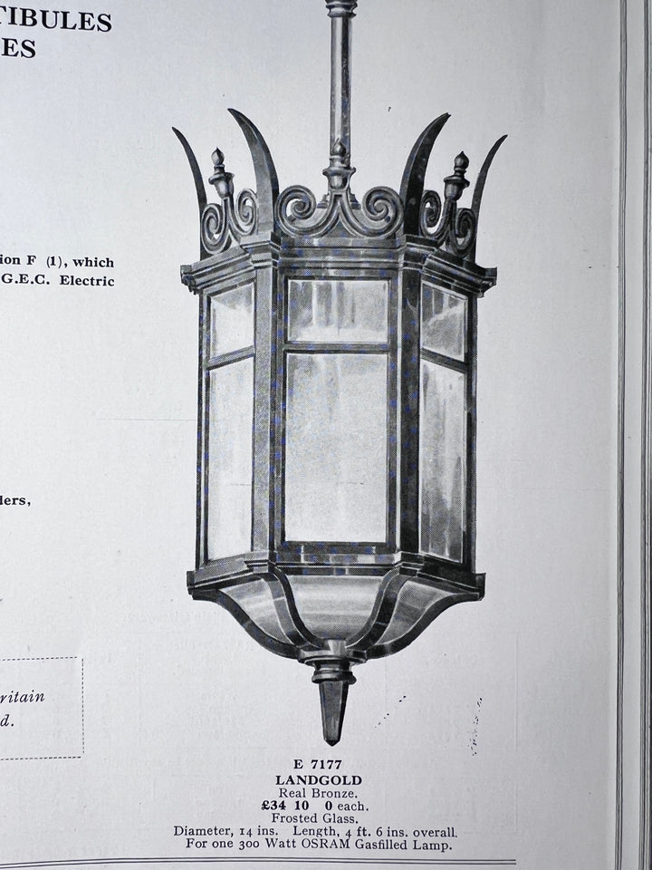 Monumental Cast Bronze Exterior Lanterns by The General Electric Company