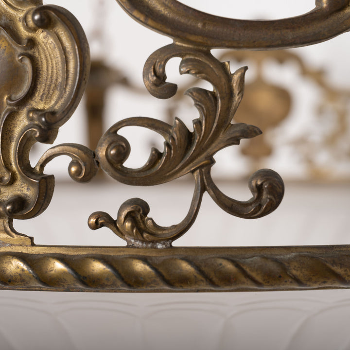 Monumental F. & C. Osler Satin Cut Crystal Plafonnier with Baroque Cast Bronze Crown Gallery