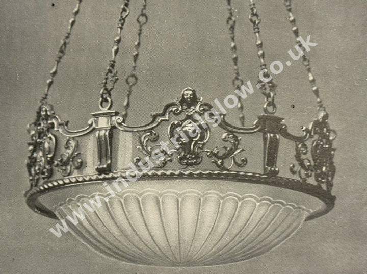 Monumental F. & C. Osler Satin Cut Crystal Plafonnier with Baroque Cast Bronze Crown Gallery