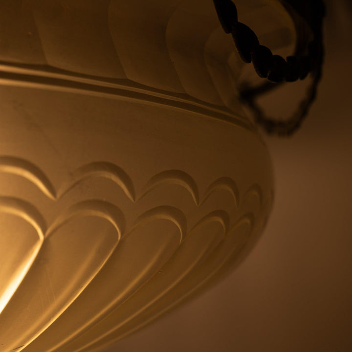 Monumental F. & C. Osler Satin Cut Crystal Plafonnier with Gilt Bronze Gallery and Classical Festoon Decoration