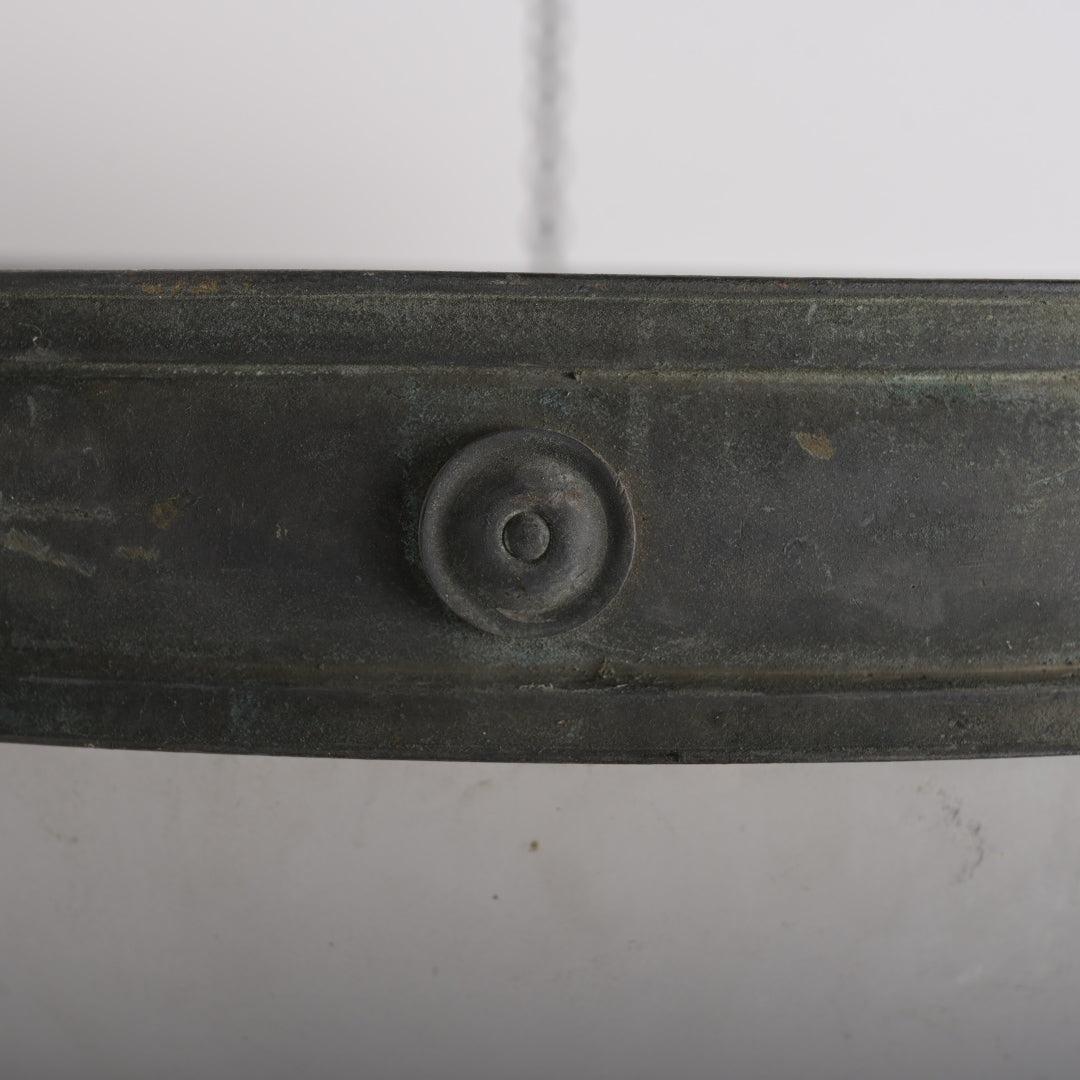 Monumental Faraday & Son Bronze Plafonnier with Huge Satin & Gloss Glass Bowl