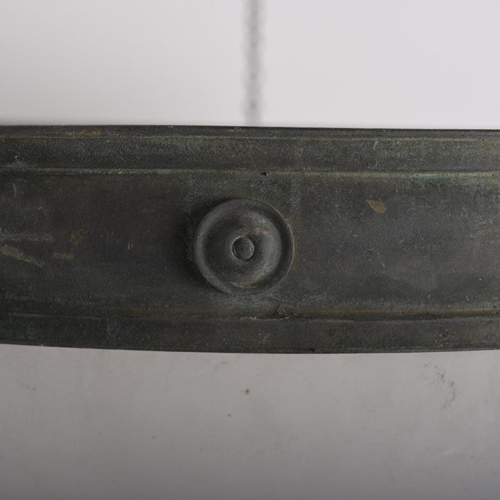 Monumental Faraday & Son Bronze Plafonnier with Huge Satin & Gloss Glass Bowl