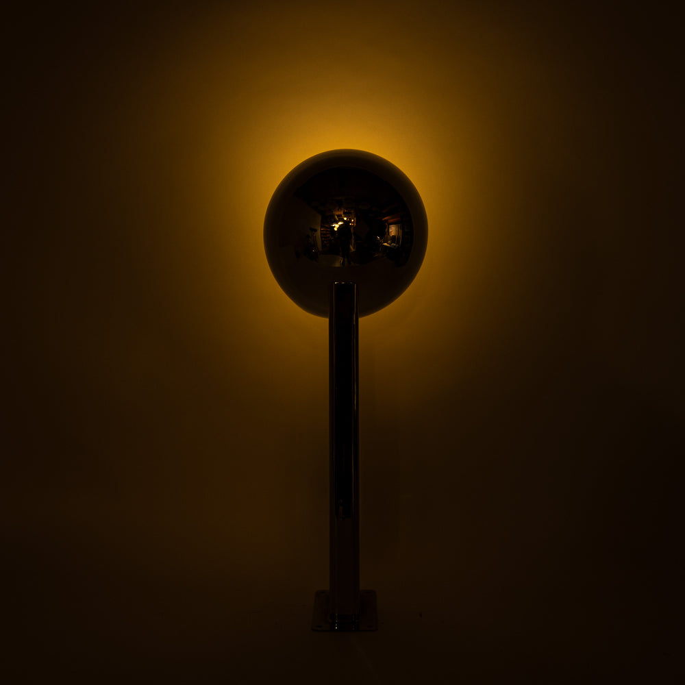 Monumental Scale Polished Steel Art Deco Commercial Uplighter's