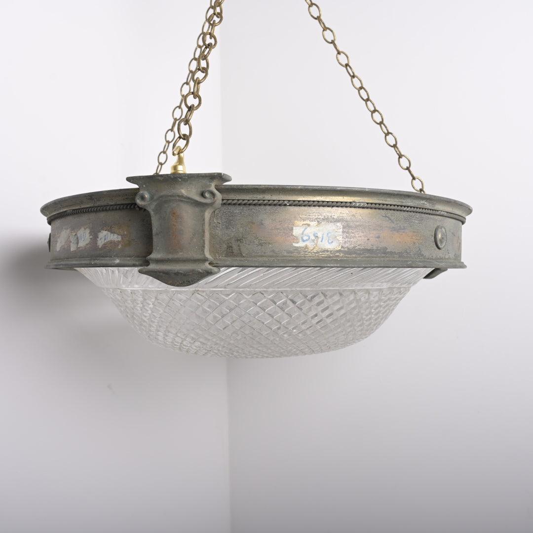 Monumental Scale & Quality Faraday & Son Bronze & Crystal Plafonnier