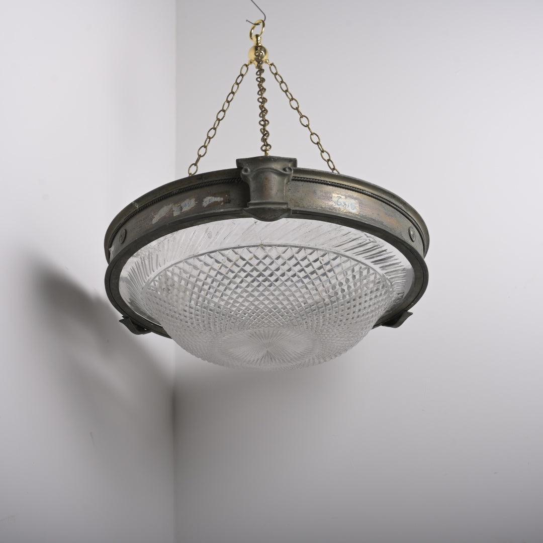 Monumental Scale & Quality Faraday & Son Bronze & Crystal Plafonnier