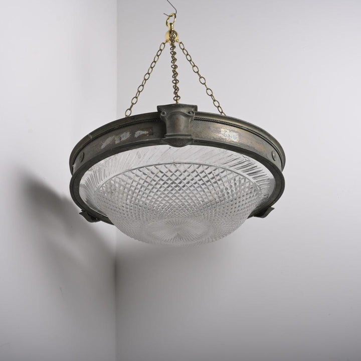 Monumental Scale & Quality Faraday & Son Bronze & Crystal Plafonnier