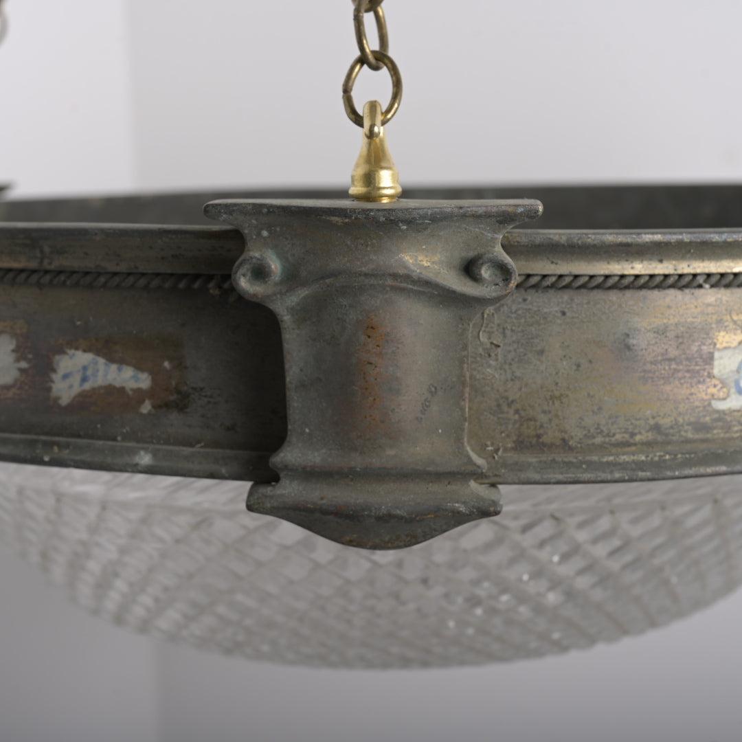 Monumental Scale & Quality Faraday & Son Bronze & Crystal Plafonnier