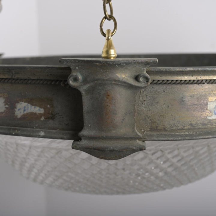 Monumental Scale & Quality Faraday & Son Bronze & Crystal Plafonnier