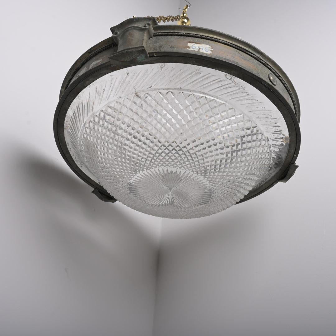 Monumental Scale & Quality Faraday & Son Bronze & Crystal Plafonnier