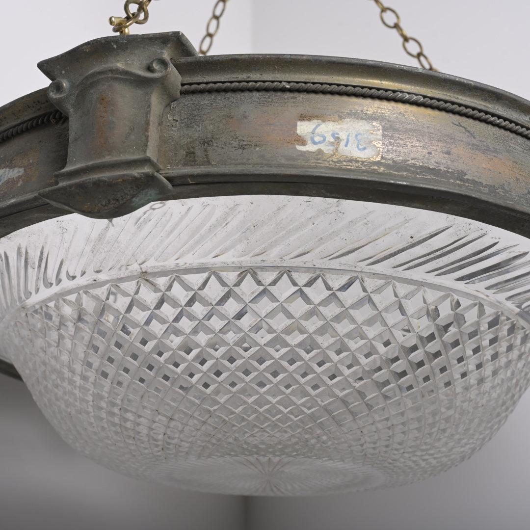 Monumental Scale & Quality Faraday & Son Bronze & Crystal Plafonnier