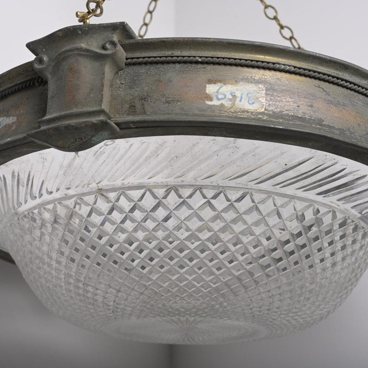 Monumental Scale & Quality Faraday & Son Bronze & Crystal Plafonnier