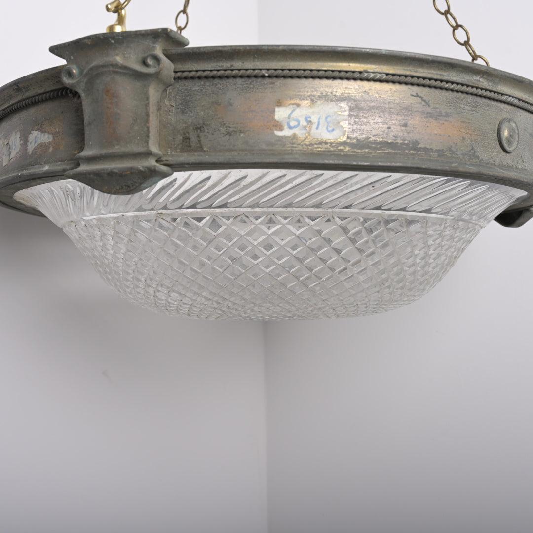 Monumental Scale & Quality Faraday & Son Bronze & Crystal Plafonnier