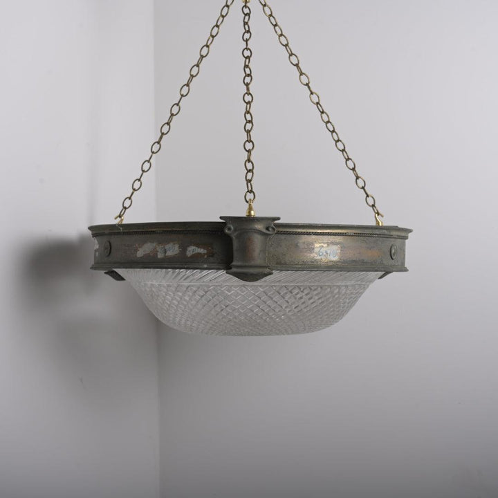 Monumental Scale & Quality Faraday & Son Bronze & Crystal Plafonnier