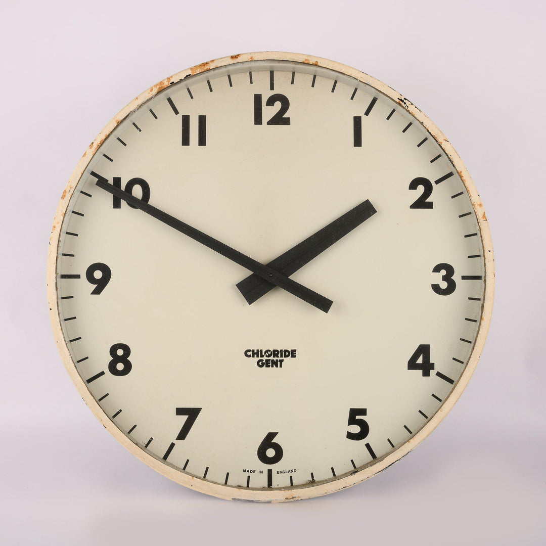 Original Industrial XL Gent Chloride Factory Clock