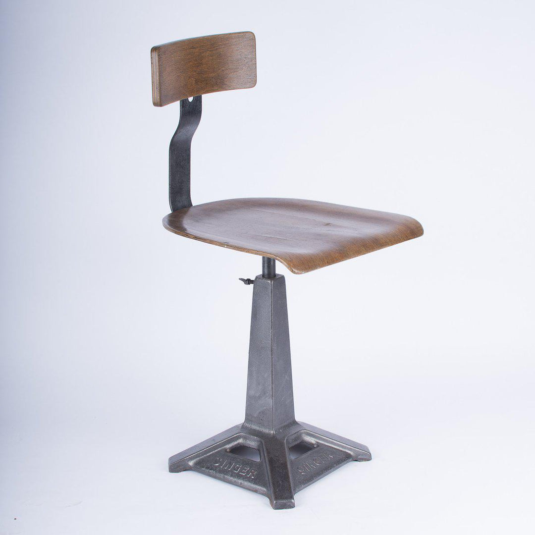 Original Reclaimed Cast Iron Singer Factory Chairs - Industrial Glow ...