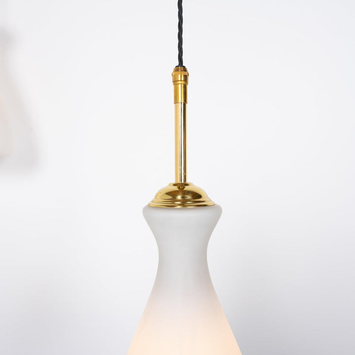 Original Vintage Opaline Church Pendant Lights Trio