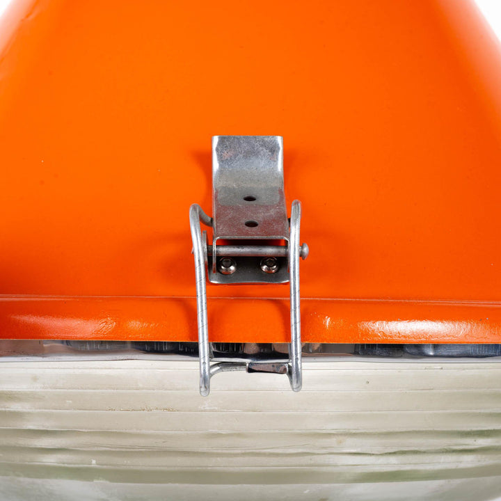 Oversized Vintage Polish Paint Factory Pendant Lights - Orange