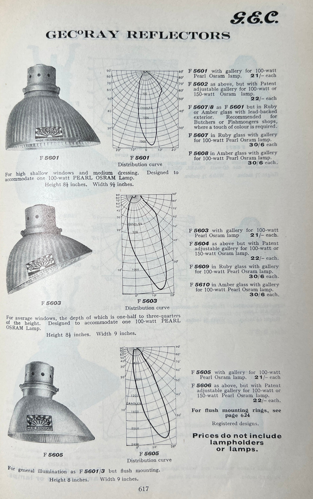 Pair of Antique Industrial GECoRAY Mercury Glass Wall Lights by G.E.C