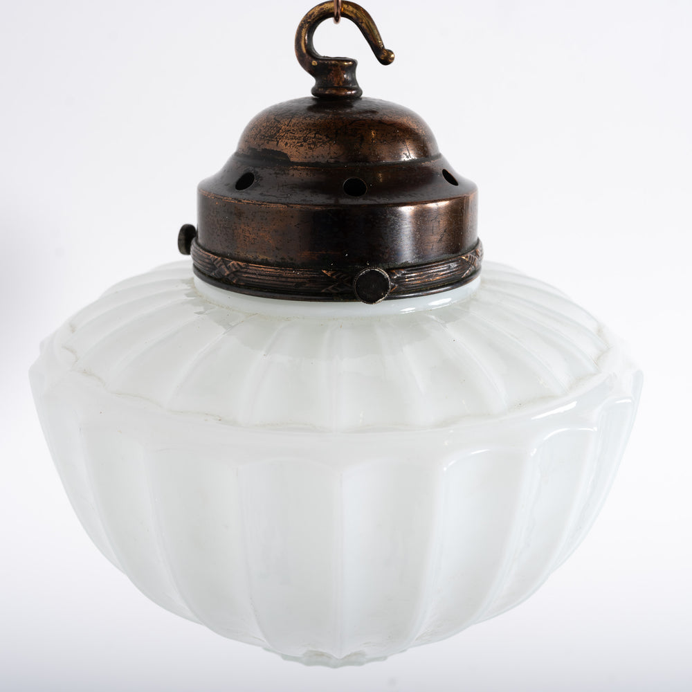 Petite Jefferson Moonstone Scalloped Glass Enclosed Pendant Light