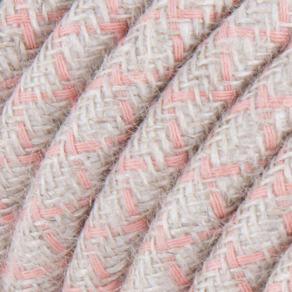 Premium Fabric Lighting Cable Lozanga Cotton & linen - Ancient Pink
