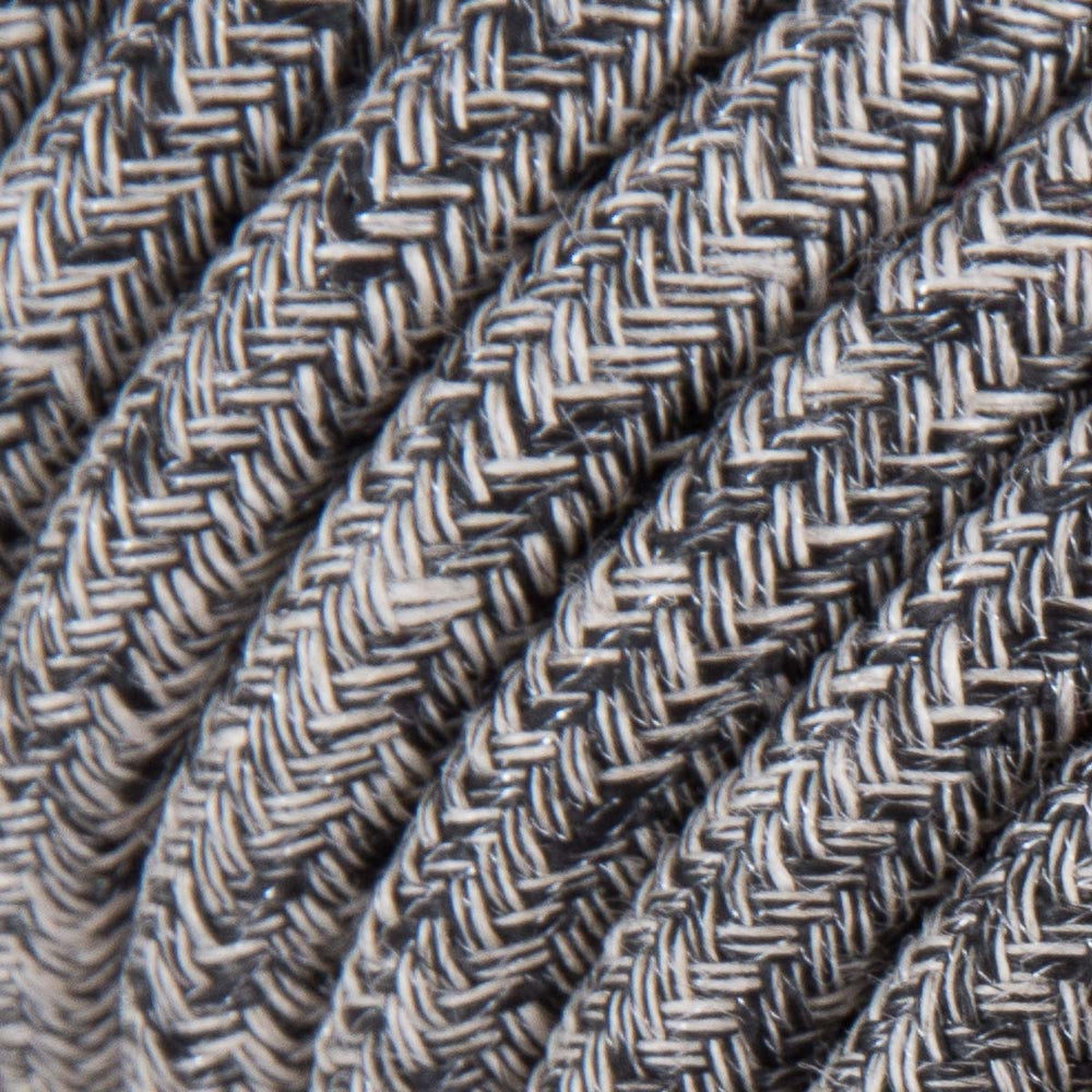 Premium Fabric Lighting Cable ZigZag Glitter Black Onyx Tweed