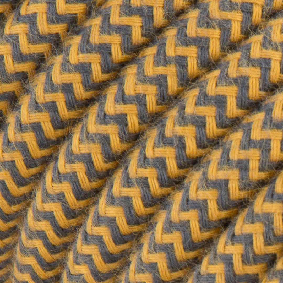 Premium Fabric Lighting Cable ZigZag Golden Honey & Anthracite