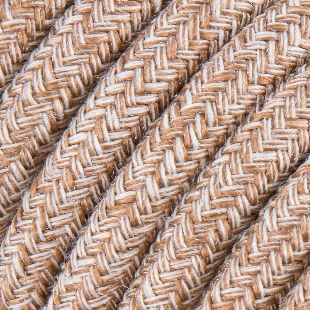 Premium Round Fabric Lighting Cable Glitter Fabric Rusted Tweed