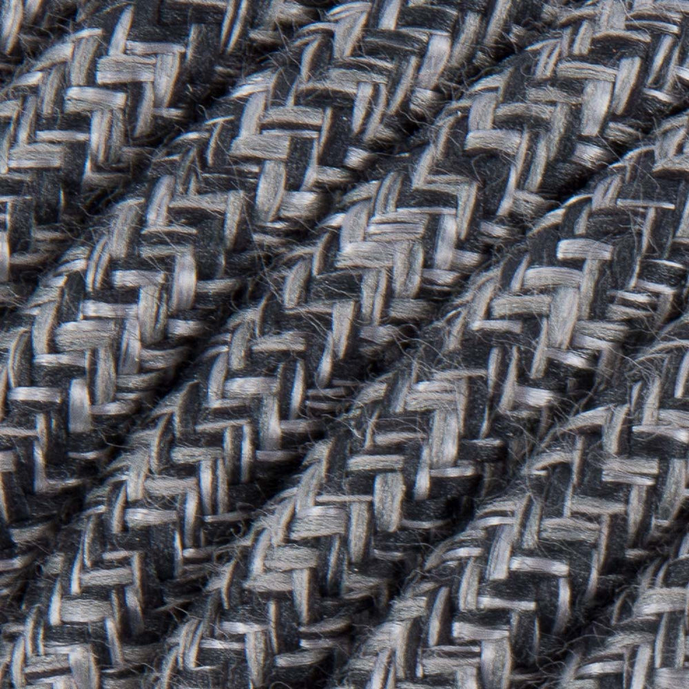 Premium Round Fabric Lighting Cable Natural Linen - Anthracite