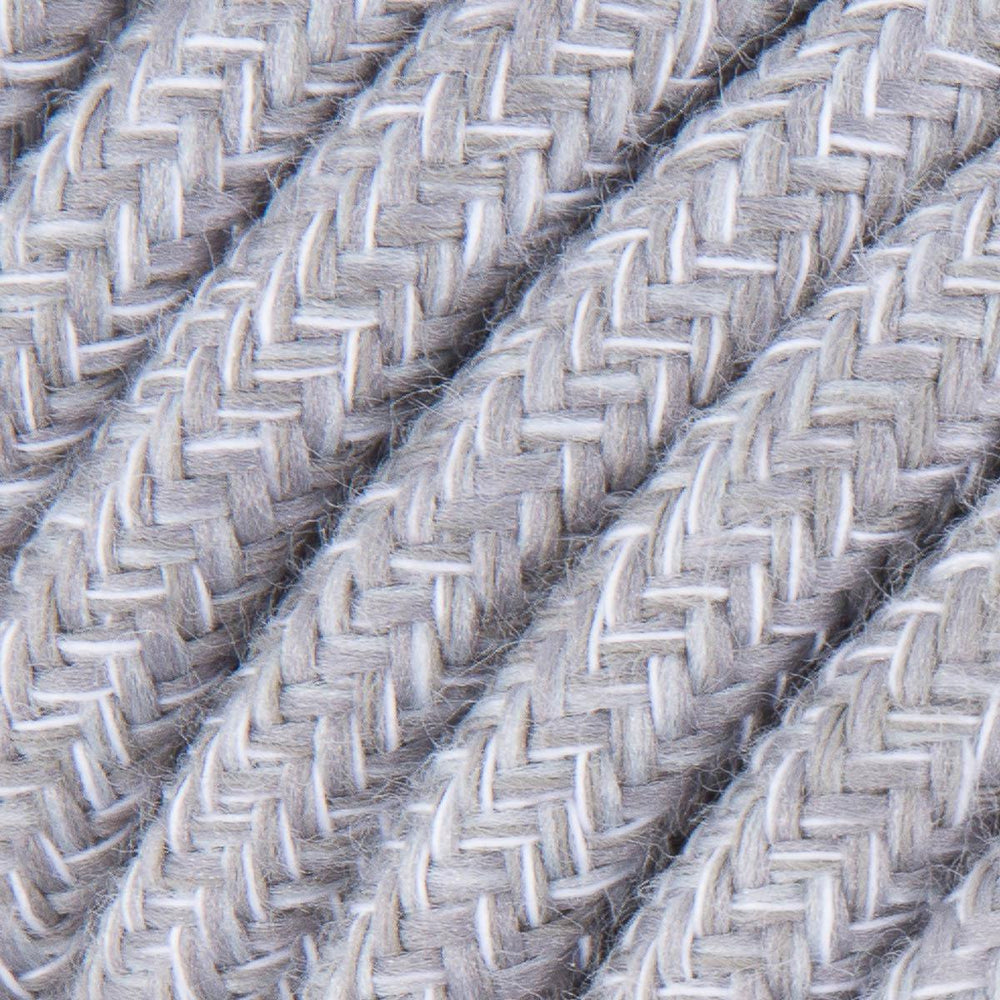 Premium Round Fabric Lighting Cable Natural Linen - Grey