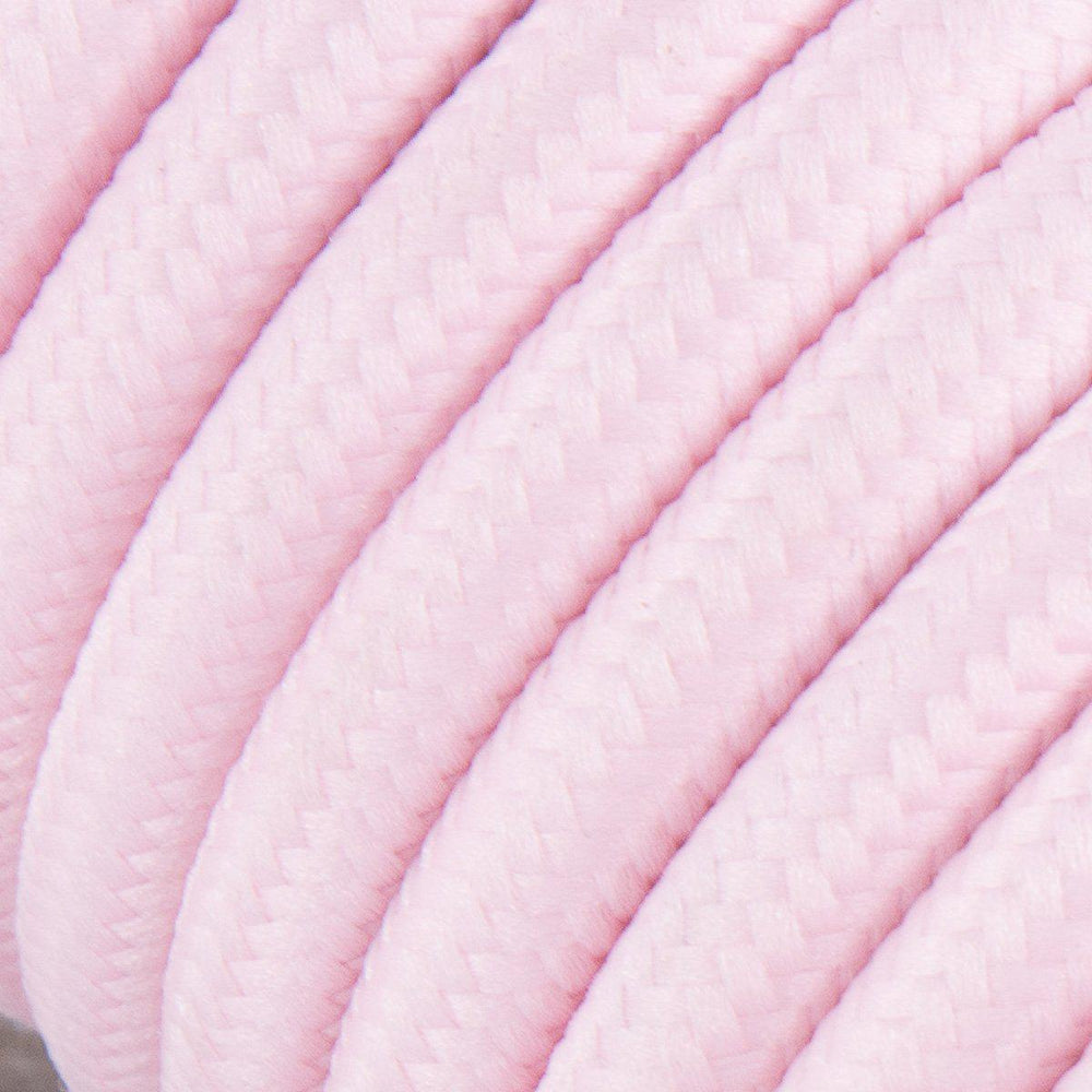 Premium Round Fabric Lighting Cable Rayon - Baby Pink