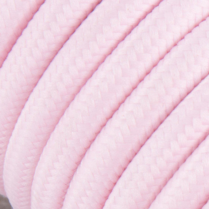 Premium Round Fabric Lighting Cable Rayon - Baby Pink