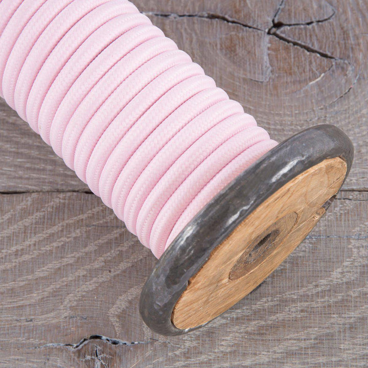 Premium Round Fabric Lighting Cable Rayon - Baby Pink