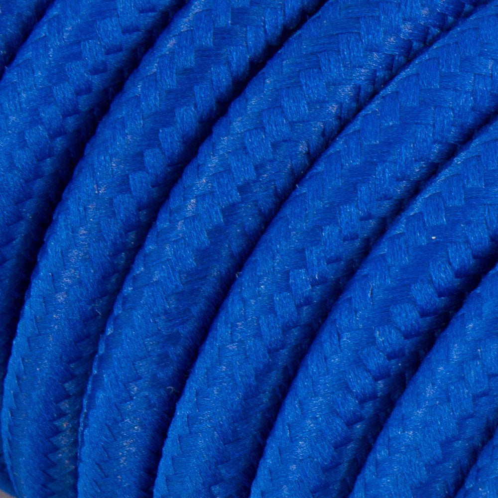 Premium Round Fabric Lighting Cable Rayon - Blue