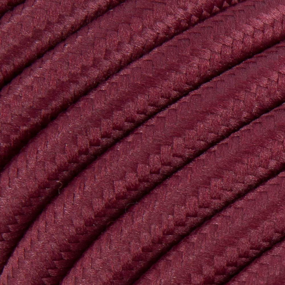 Premium Round Fabric Lighting Cable Rayon - Burgundy