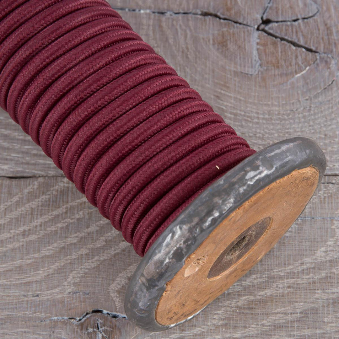 Premium Round Fabric Lighting Cable Rayon - Burgundy